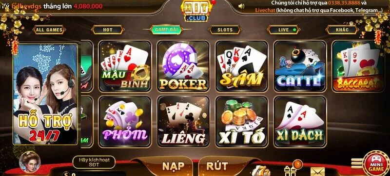 Một số game bài nổi bật tại Hitclub